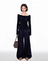 Bow - Neck Off - Shoulder Ribbed Knit Top - COPPING THREADS - CT Select